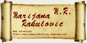 Marijana Rakulović vizit kartica